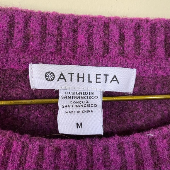 Athleta Hawthorn Stretchy Textured Crew Purple Gradient Sweater - Picture 2 of 5